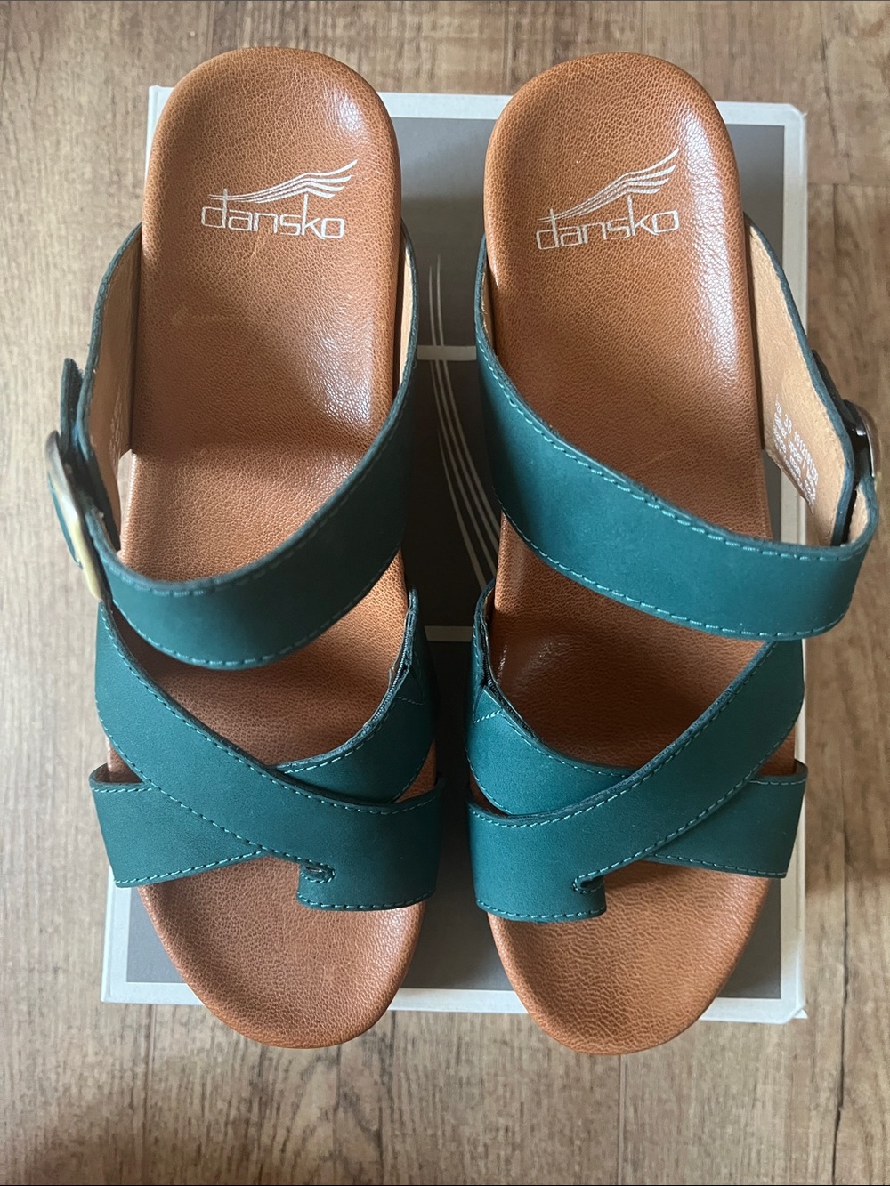 Dansko Aubree Nubuck Sandals Teal
